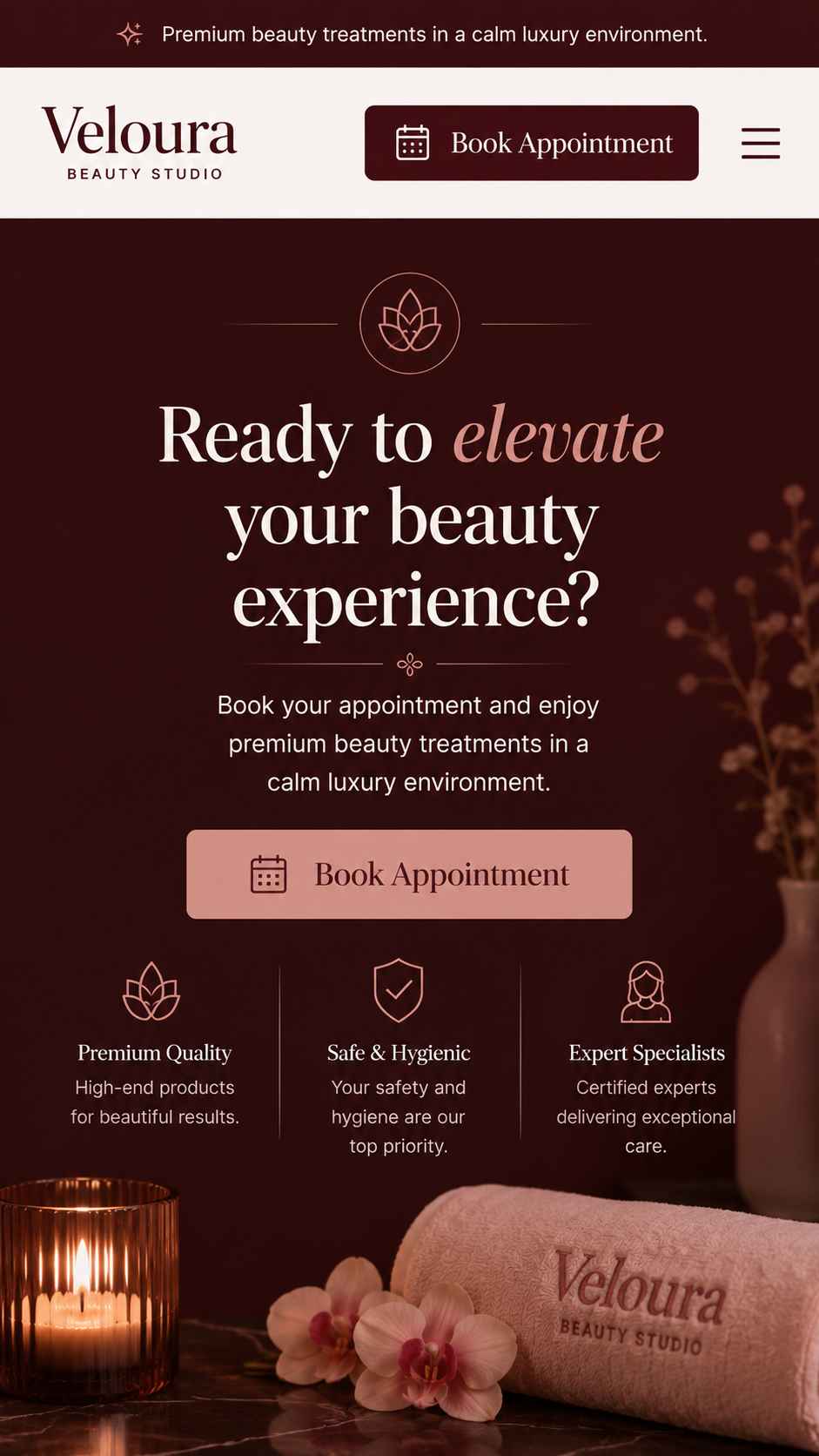 Luxury Beauty Studio mobile screen three