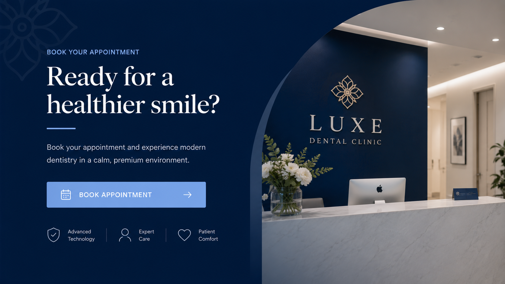 Luxury Dental Clinic conversion call to action section