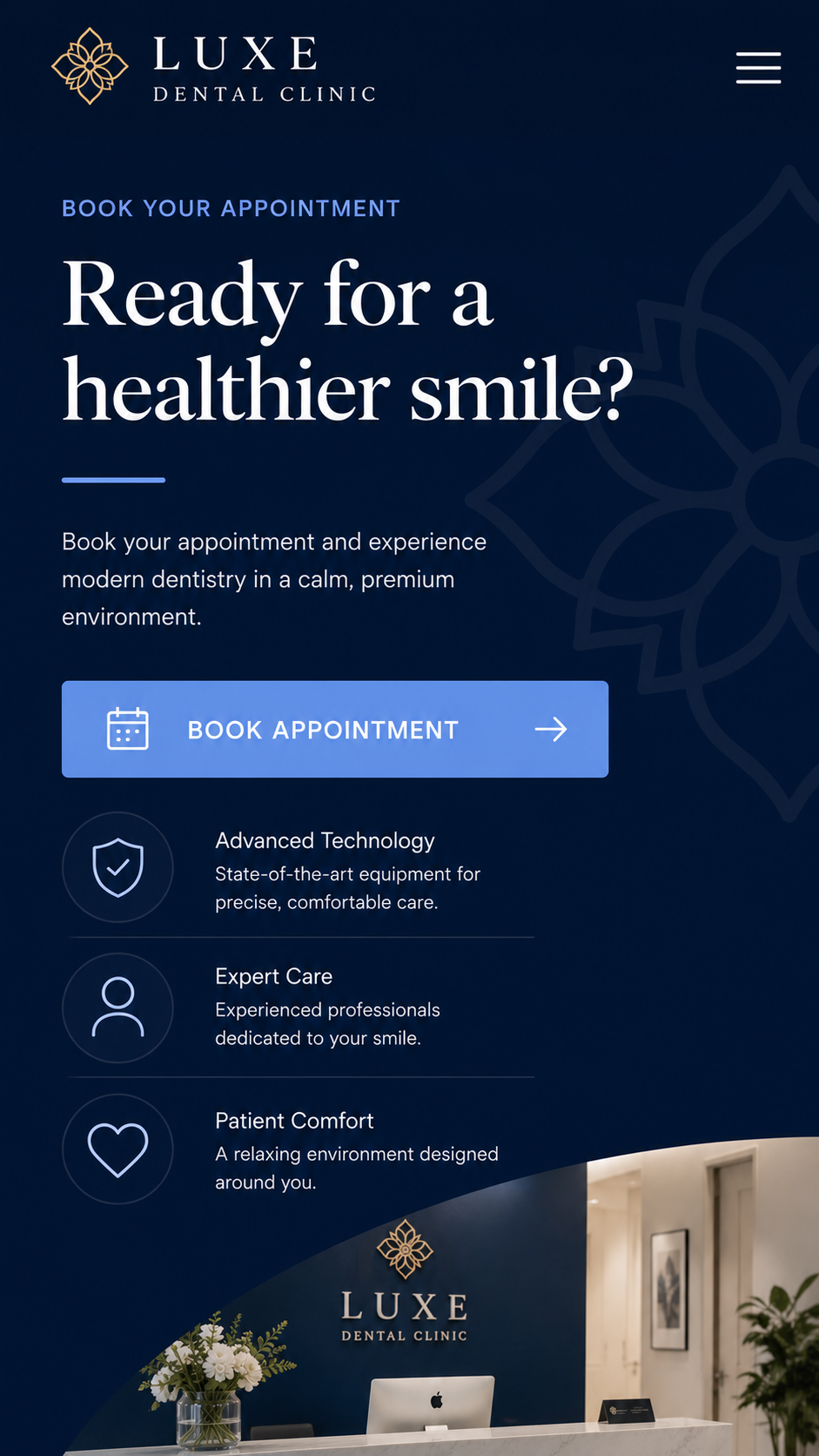 Luxury Dental Clinic mobile screen three