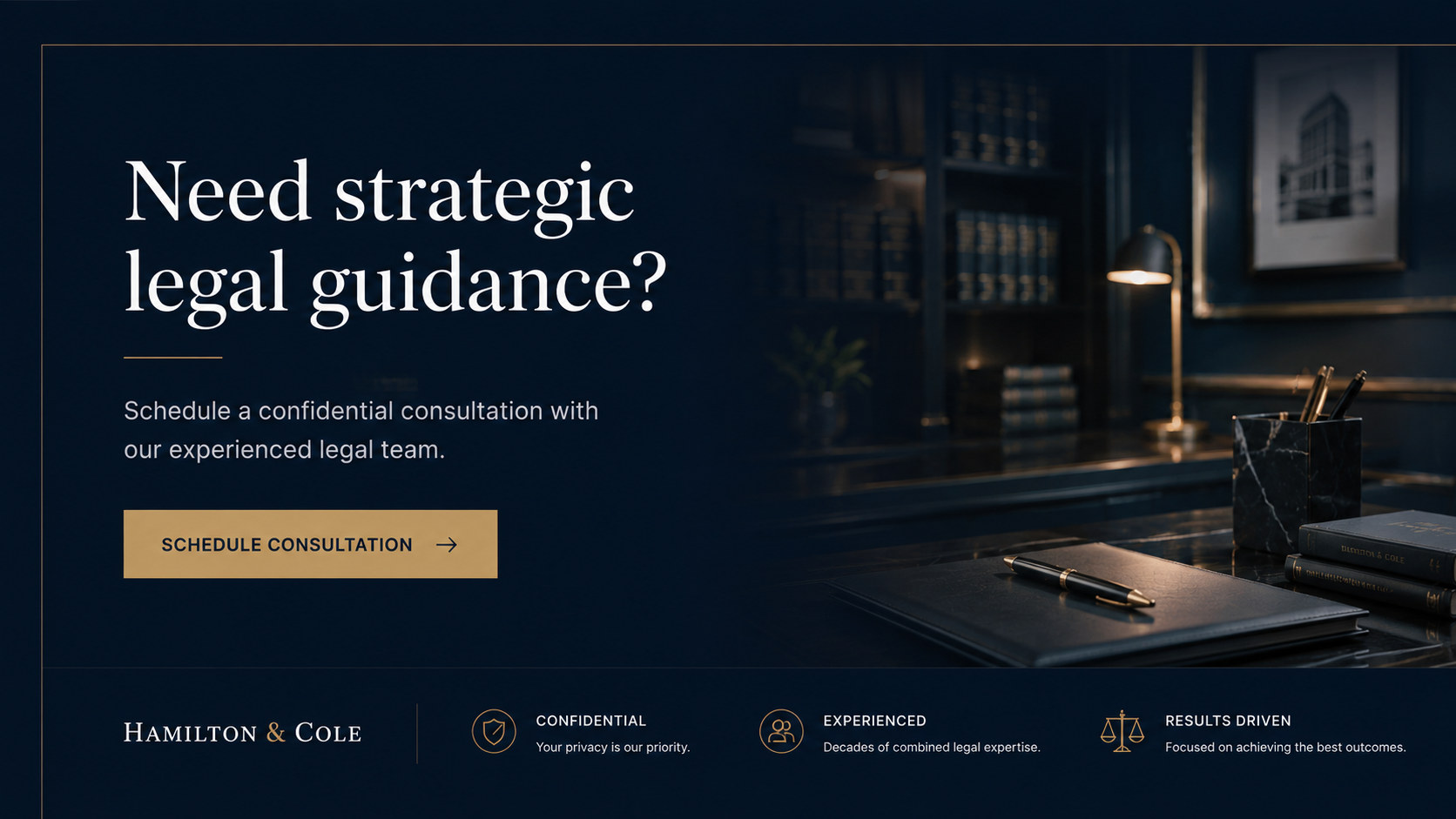 Modern Law Firm conversion call to action section