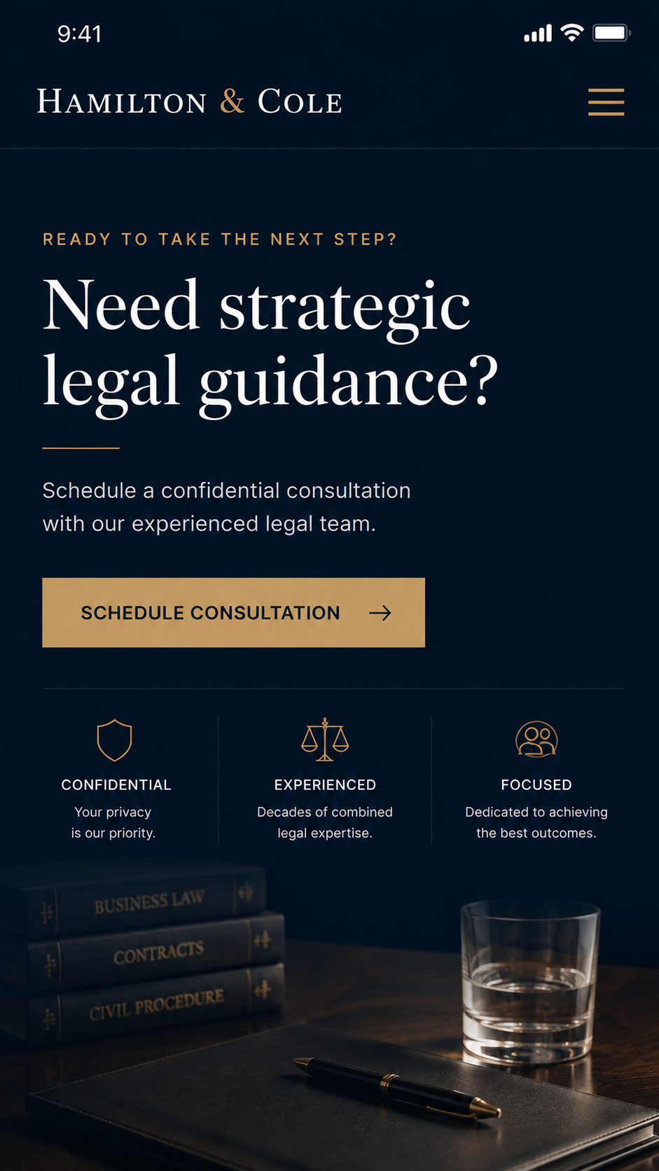 Modern Law Firm mobile screen three