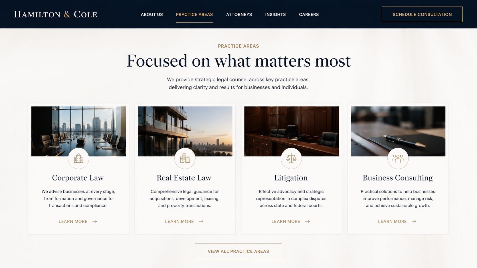 Modern Law Firm services section